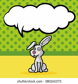 animal rabbit doodle, speech bubble
