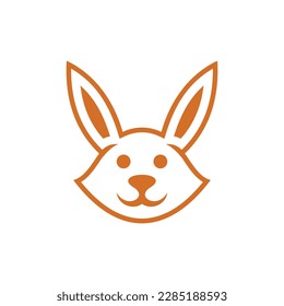 Cabeza de conejo animal lindo logo simple