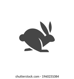 Animal Rabbit Icon Black and White Vector Graphic