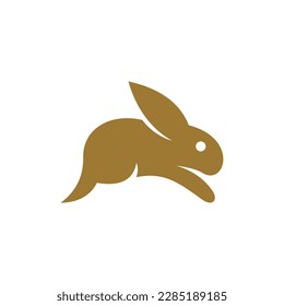 Animal rabbit jumping silhouette modern logo