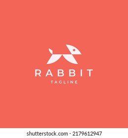 Animal rabbit logo icon design template flat vector illustration