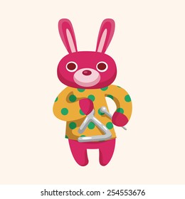 animal rabbit playing instrument cartoon theme elements