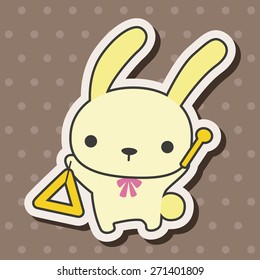 animal rabbit playing instrument cartoon theme elements
