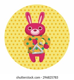 animal rabbit playing instrument cartoon theme elements