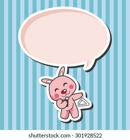 animal rabbit playing instrument cartoon theme elements