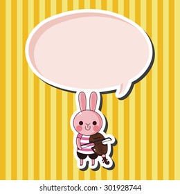 animal rabbit playing instrument cartoon theme elements