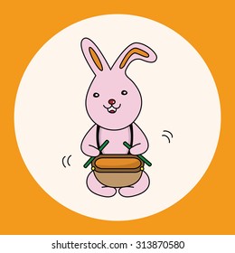 animal rabbit playing instrument cartoon theme elements