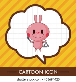 animal rabbit playing instrument cartoon theme elements