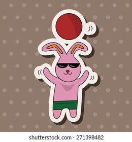 animal rabbit summer cartoon theme elements