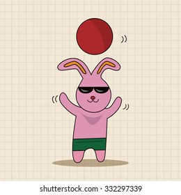 animal rabbit summer cartoon theme elements