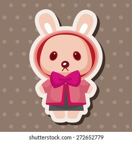 animal rabbit winter cartoon theme elements