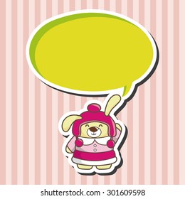 animal rabbit winter cartoon theme elements