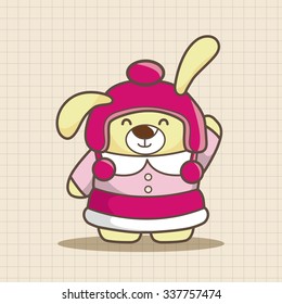 animal rabbit winter cartoon theme elements