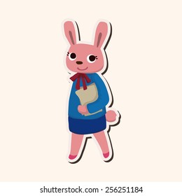 animal rabbit worker cartoon theme elements