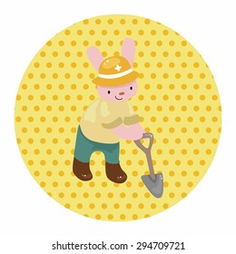 animal rabbit worker cartoon theme elements