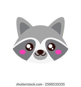 Animal raccoon cartoon, digital art illustration.