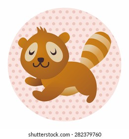 Animal raccoon flat icon elements, eps10