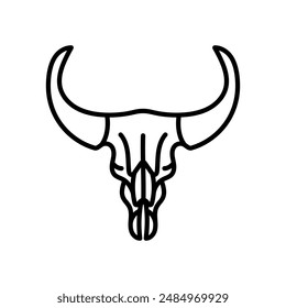 Animal Ram Skull Outline Icon, Vector illustration