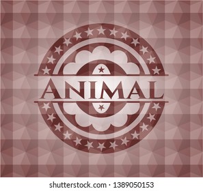 Animal red badge with geometric background. Seamless.