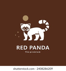 animal red panda natural logo vector icon silhouette retro hipster