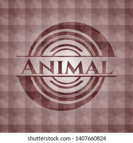 Animal red seamless badge with geometric pattern.