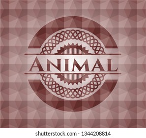 Animal red seamless geometric pattern emblem. Seamless.