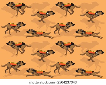 Animal Rescue German Shepherd Dog Cartoon Cute Seamless Wallpaper Background