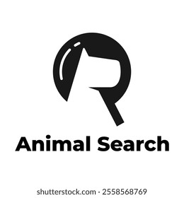 animal rescue search flat minimalist logo design