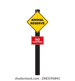 Animal reserve sign isolated on the background of a barbed wire fence