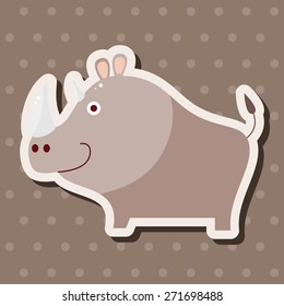 animal rhino cartoon theme elements