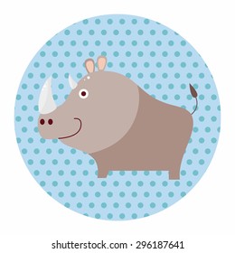 animal rhino cartoon theme elements