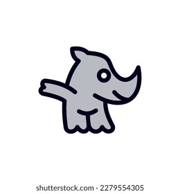 Animal rhino funny cute modern logo