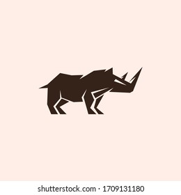 Plantilla de logotipo de diseño de vectores de rinocerontes para animales