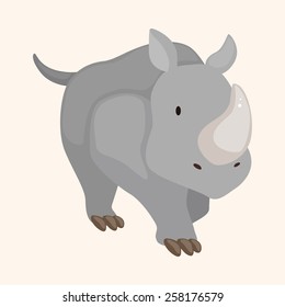 animal rhinoceros cartoon theme elements