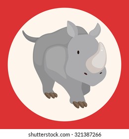 animal rhinoceros cartoon theme elements