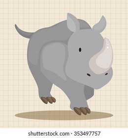 animal rhinoceros cartoon theme elements