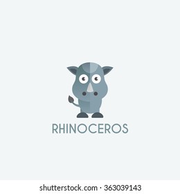 animal rhinoceros cute design, vector illustration eps10 graphic. best for kindergarten education. Introducing animal to kids/children.