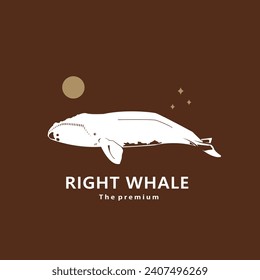 animal right whale natural logo vector icon silhouette retro hipster