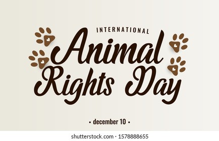 Animal Rights Day Card Or Backround. Vector Illustration.