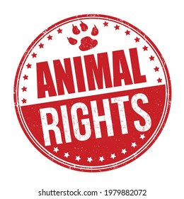 Animal rights grunge rubber stamp on white background, vector illustration