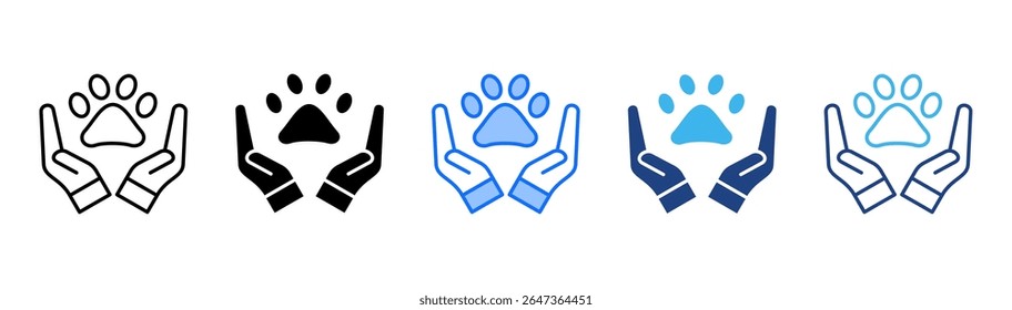 Animal Rights icon set multiple style collection