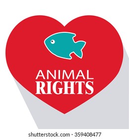 Animal Rights illustration over white color background