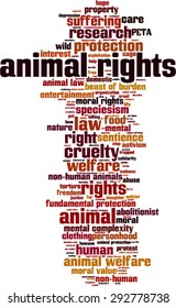 Animal rights word cloud concept. Vector illustration