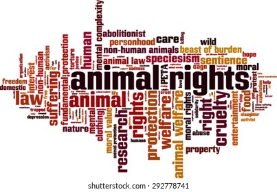 Animal rights word cloud concept. Vector illustration