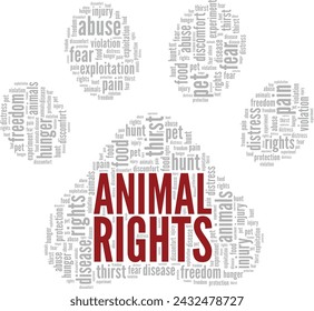 Animal Rights word cloud conceptual design isolated on white background.