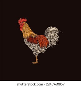 Animal Rooster artwork style illustration design, logo icon vector design template, suitable for your company