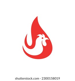 Animal Rooster Fire Heat Creative Simple Logo