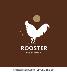 animal rooster natural logo vector icon silhouette retro hipster