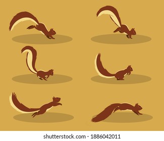 Animal run cycle. Squirrel sprites ready for animation