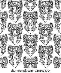 animal sable mink seamless texture ornament